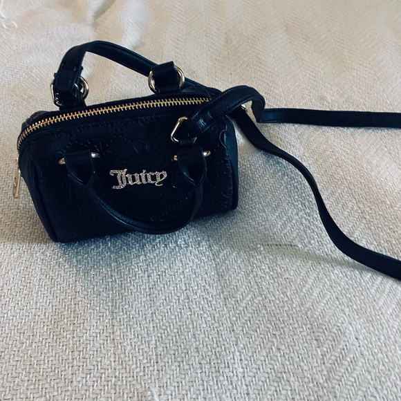 🖤 Juicy Couture Black mini Dome Satchel with Rhinestone Logo! So cute! - Picture 4 of 5